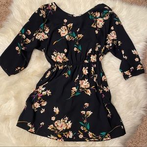 Navy Floral Mini Dress